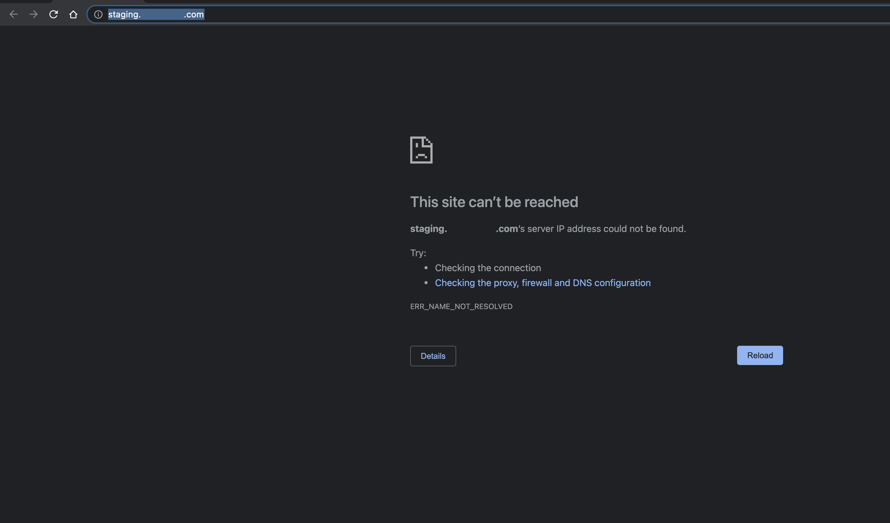 Resolving the this site can t be reached err name not resolved error